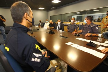 Reunião do São José Unida e apresentação do CSI - Centro de  Segurança e  Inteligência no Parque Tecnológico. Foto: Claudio Vieira/PMSJC 23-03-2021