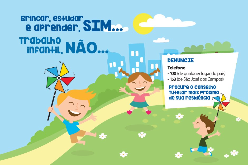 a Prefeitura de São José dos Campos realiza durante todo o mês de junho, uma série de ações para alertar a população sobre o crescimento do trabalho infantil