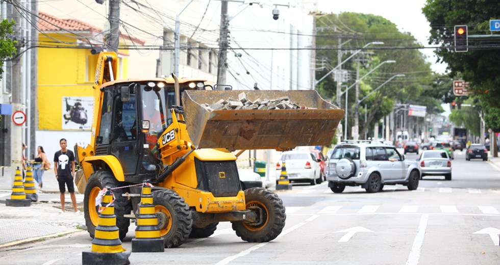 Retomada das obras na Rua 15 de Novembro. Foto: Claudio Vieira/PMSJC 24-01-2023 
