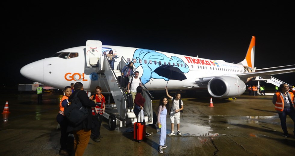 Primeiro voo da GOL de São José para o Rio. Foto: Claudio Vieira/PMSJC 27-03-2024   