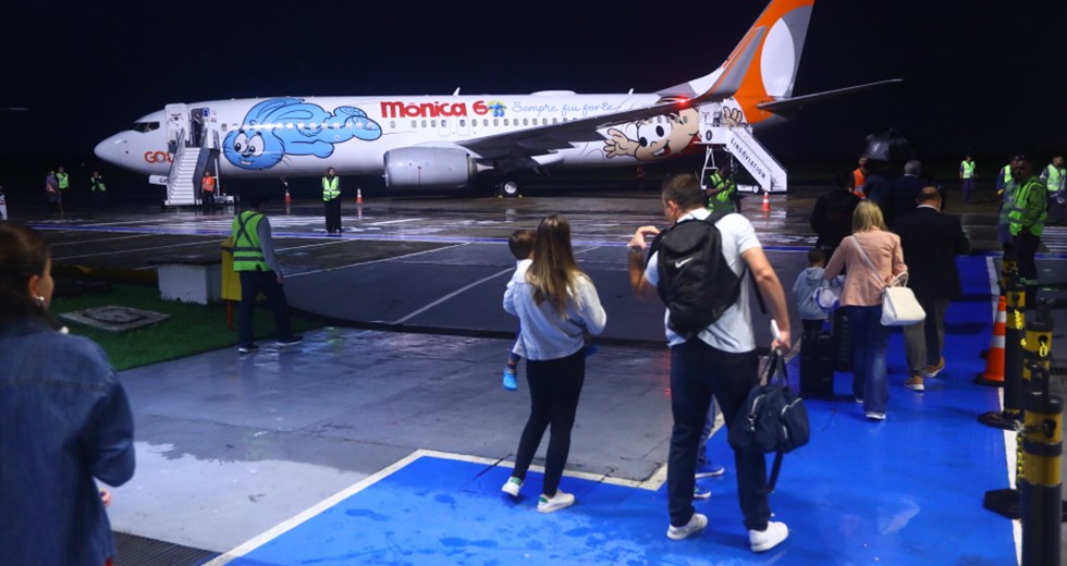 Primeiro voo da GOL de São José para o Rio. Foto: Claudio Vieira/PMSJC 27-03-2024   