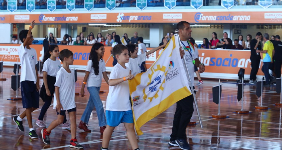 Cerimônia de abertura dos Jogos Escolares 2024. Foto: Claudio Vieira/PMSJC 02-05-2024