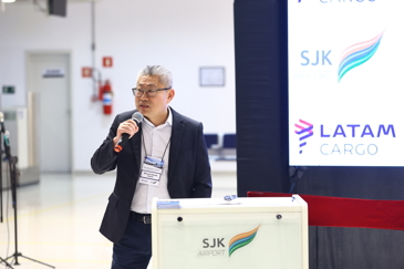 Chegada do avião da Latam Cargo - Nova rota cargueira SJK-Bruxelas. Foto: Claudio Vieira/PMSJC 02-10-2025